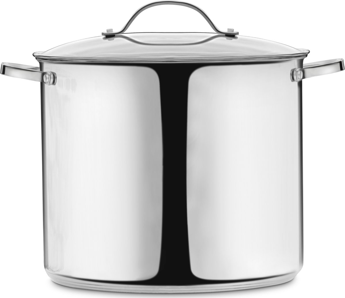 Gryde m/låg, rustfrit stål, 10L.
