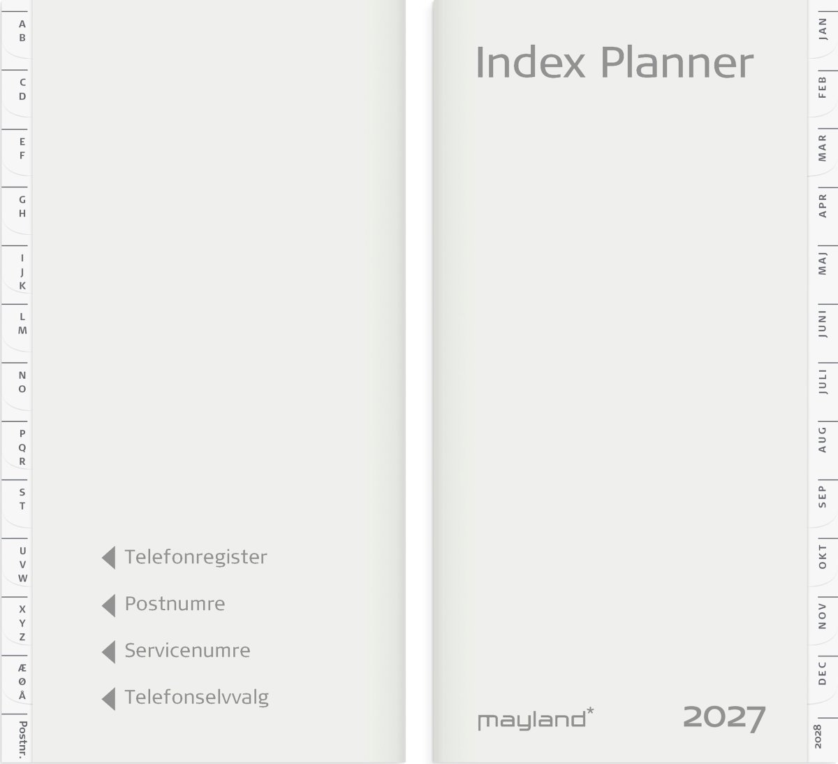Mayland 2027 Kalender, Index Planner refill + tlf.