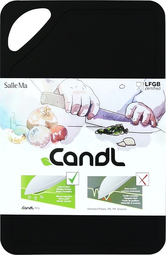 Candl TPU Skærebræt, 26x17 cm, sort
