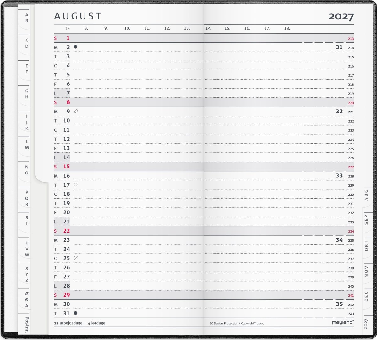 Mayland 2027 Kalender, Index Planner, vinyl, sort