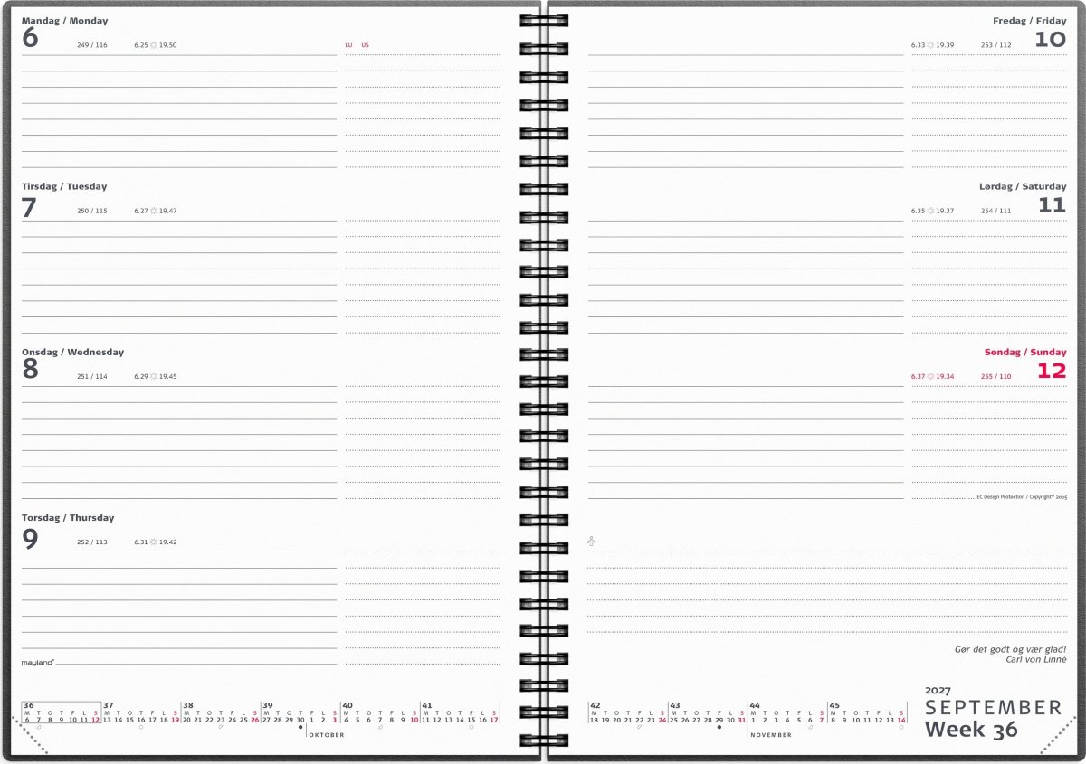 Mayland 2027 Kalender, International, gen.karton