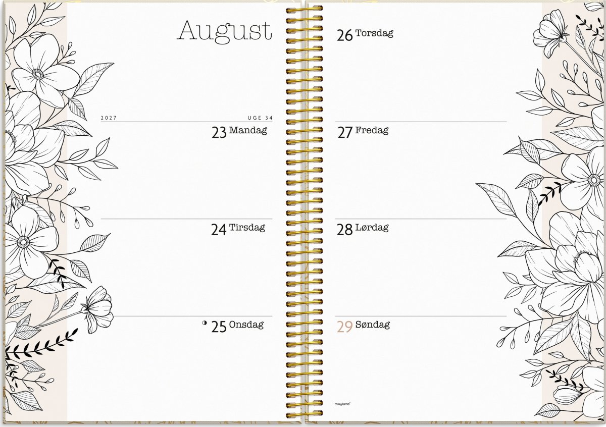 Mayland 2027 Kalender, Life Planner Bloom