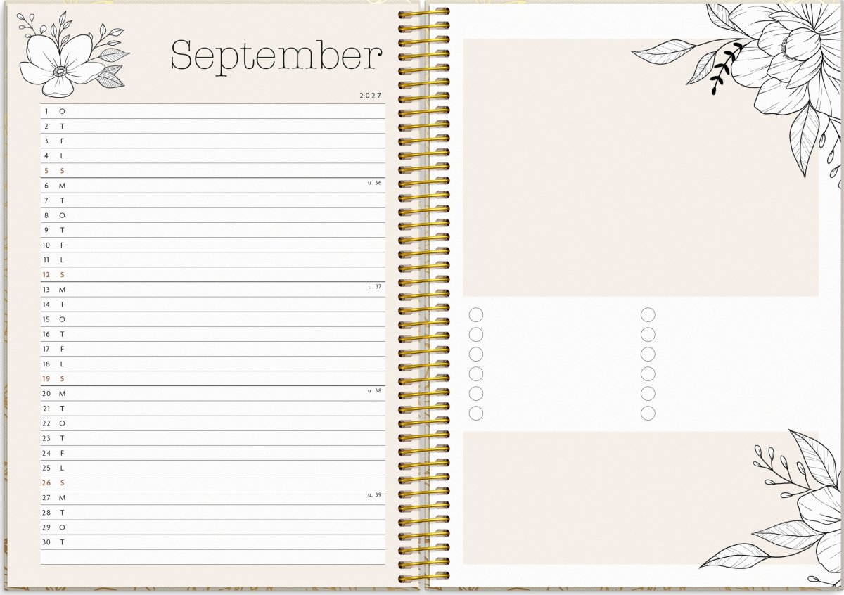 Mayland 2027 Kalender, Life Planner Bloom