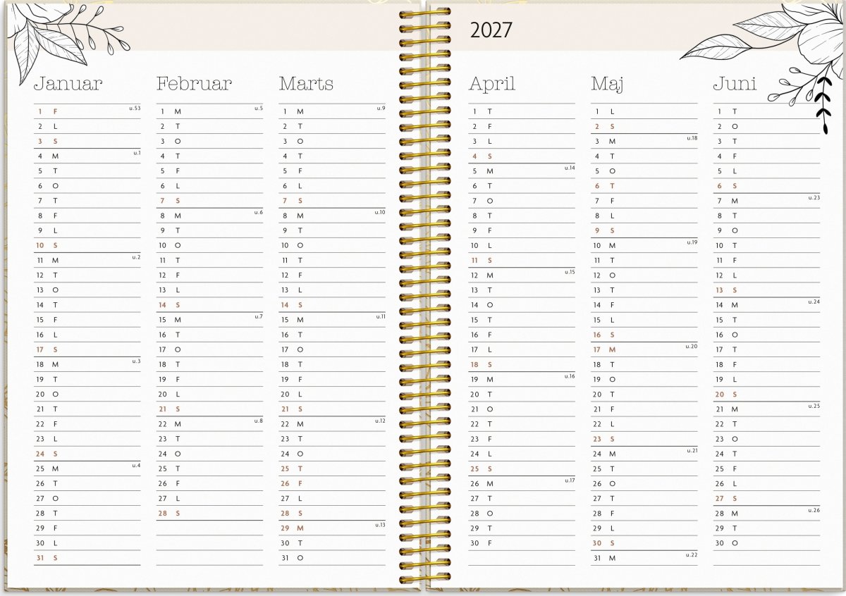Mayland 2027 Kalender, Life Planner Bloom