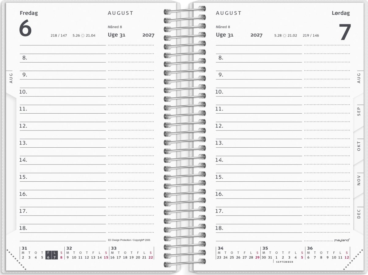 Mayland 2027 Kalender, Mini dagkalender, 4 ill.