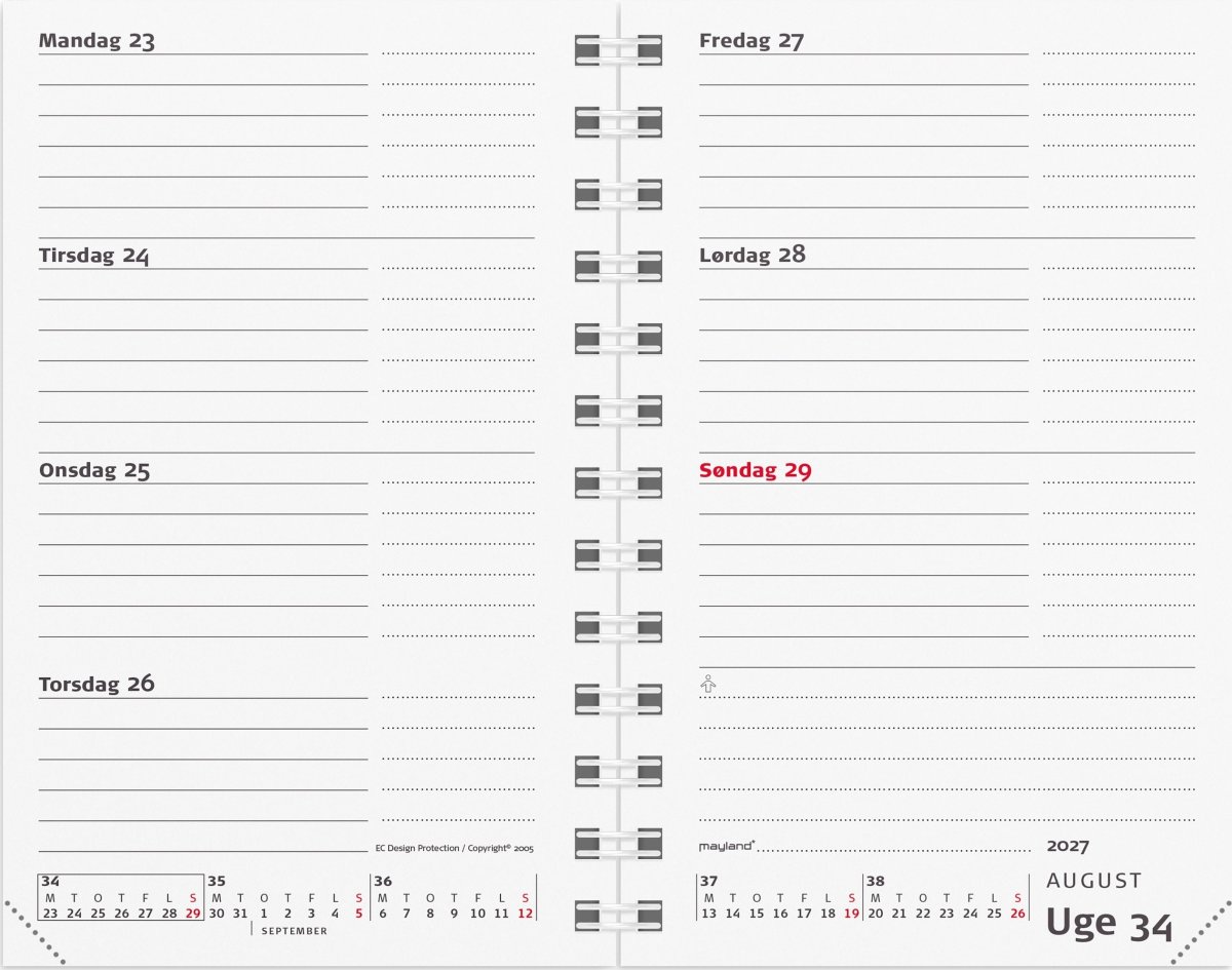 Mayland 2027 Kalender, Mini Planner refill