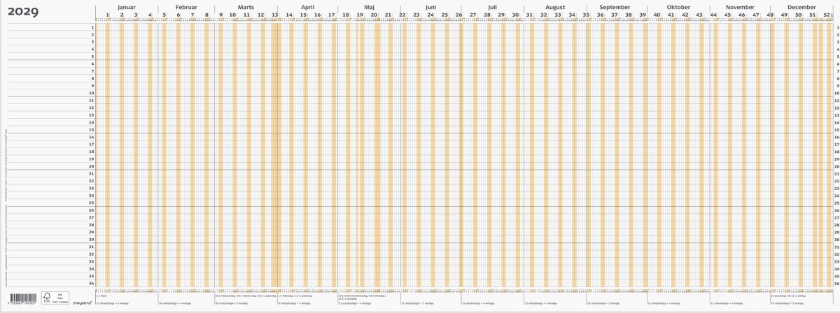 Mayland 2029 Kalender, Projekt Planner, brun