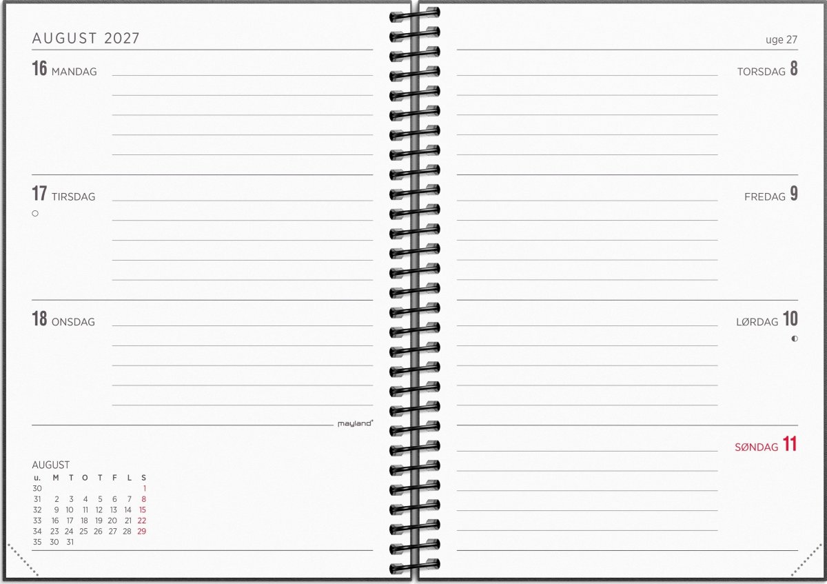 Mayland 2027 Kalender, Senator, tværf., gen.karton