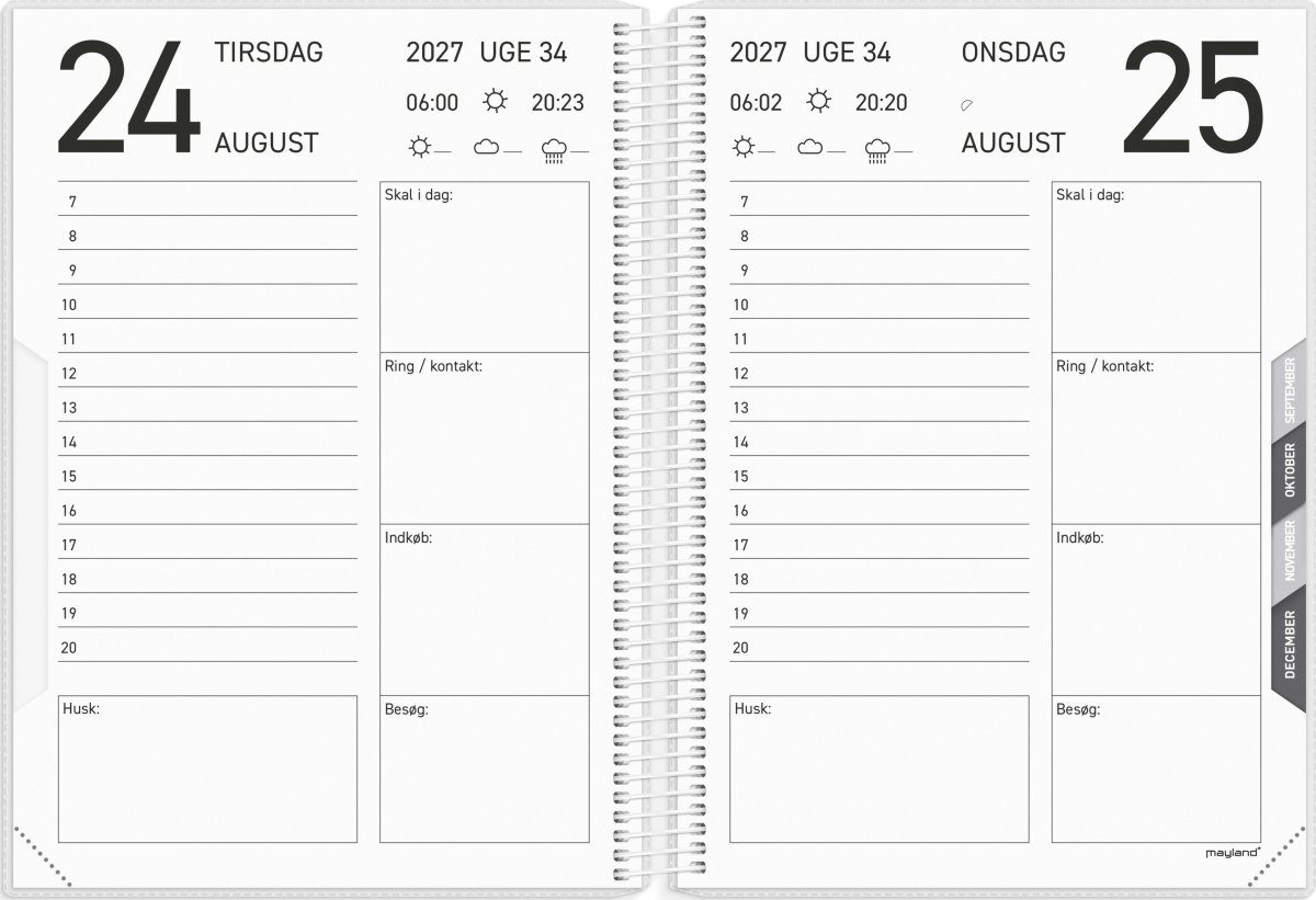 Mayland 2027 Kalender, Senior
