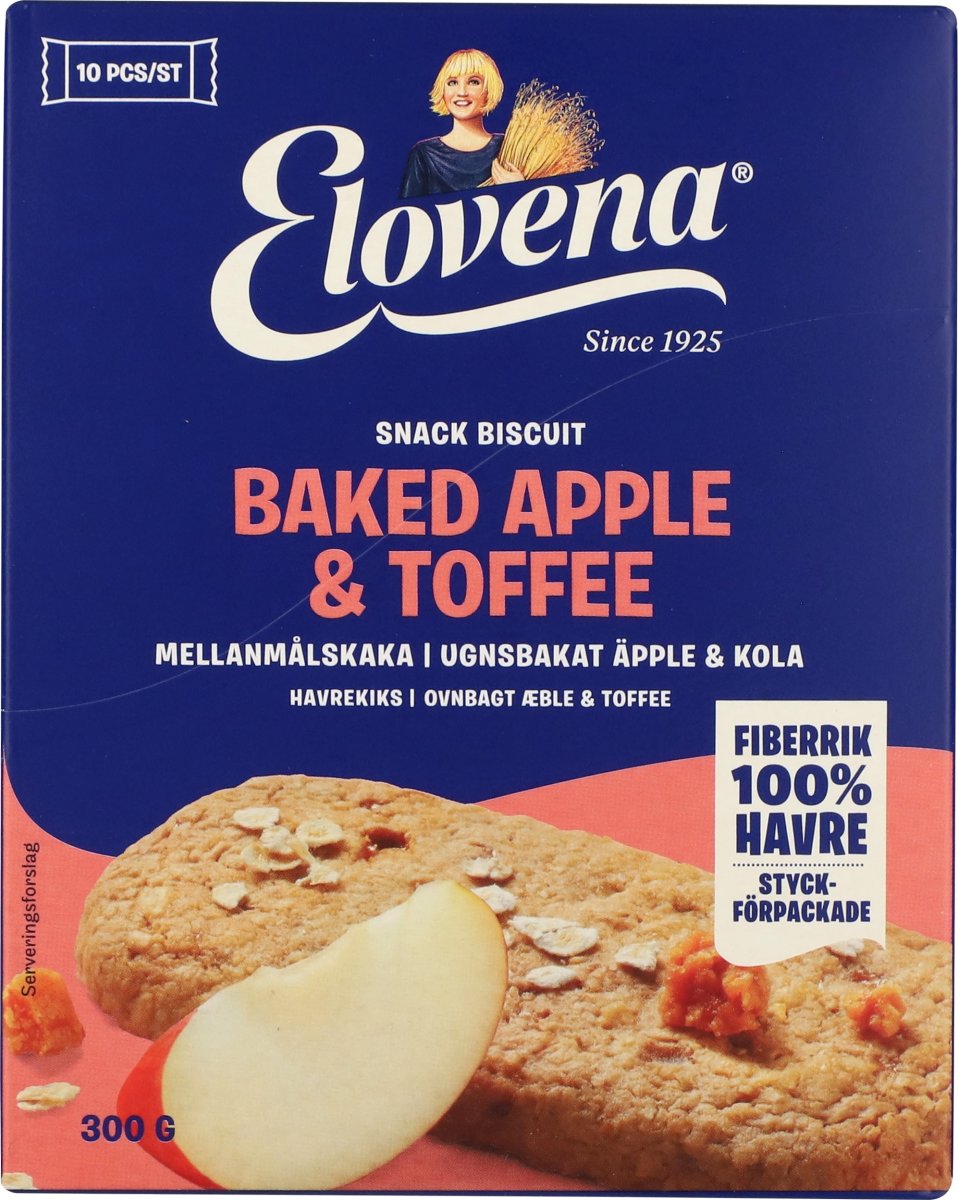 Elovena Biscuit Æble og Toffee, 300 g