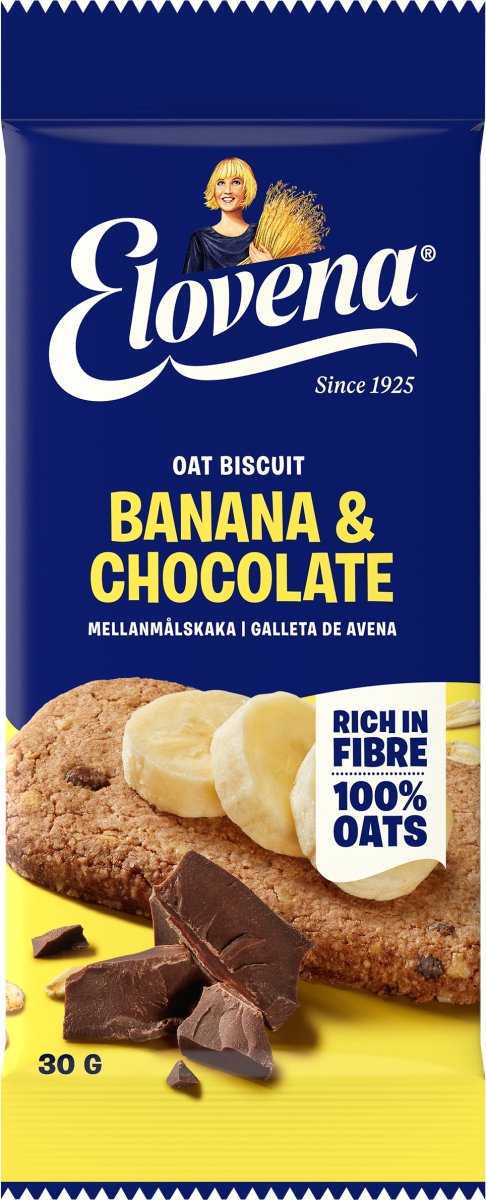 Elovena Biscuit Banan og Chokolade, 300 g