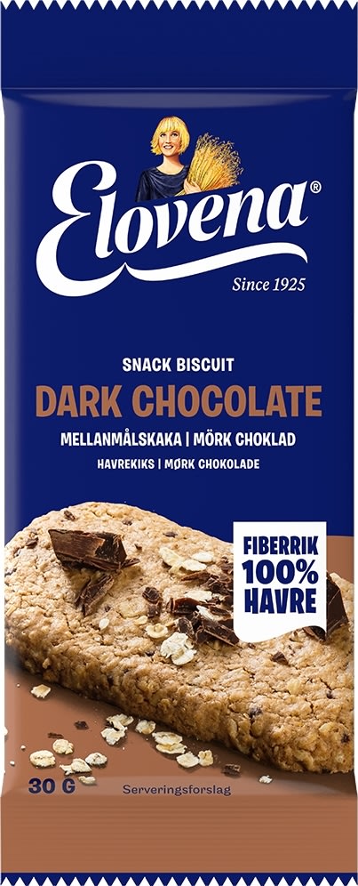 Elovena Biscuit Mørk Chokolade, 300 g