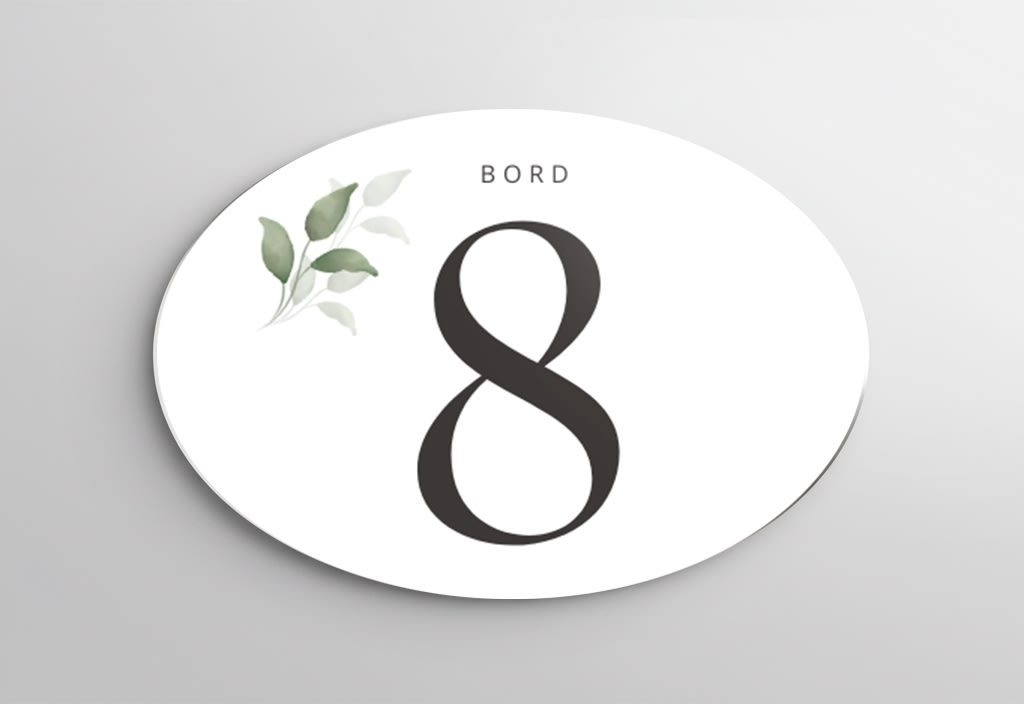 Skilt | Oval | 7 x 5 cm