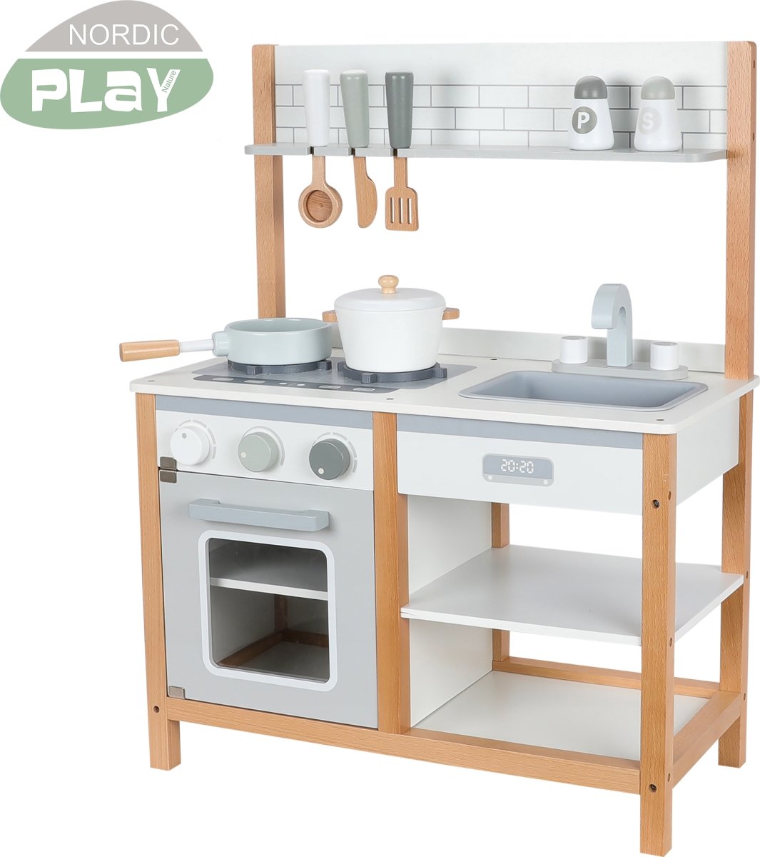 NORDIC PLAY Legekøkken med tilbehør 77x59,5x32 cm