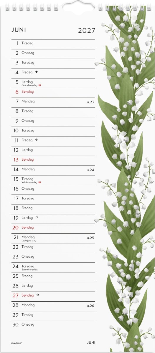 Mayland 2027 Vægkalender, blomster