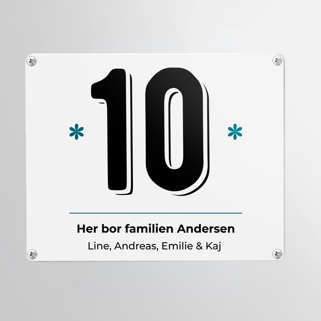 Skilt | Rektangel | 12 x 9 cm | M. huller