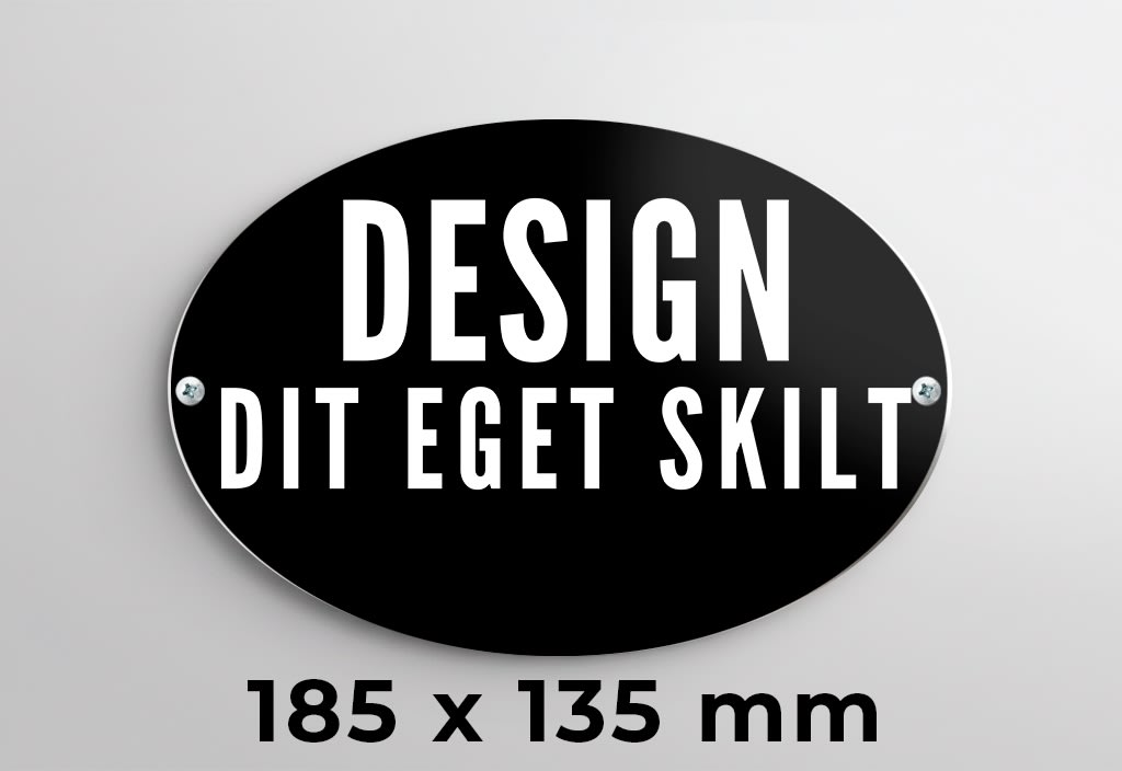 Skilt | Oval | 18,5 x 13,5 cm