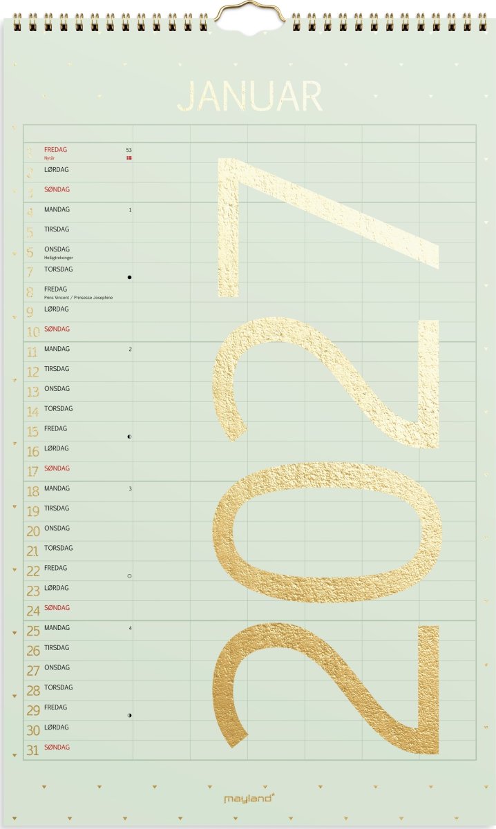 Mayland 2027 Vægkalender, Color, stor