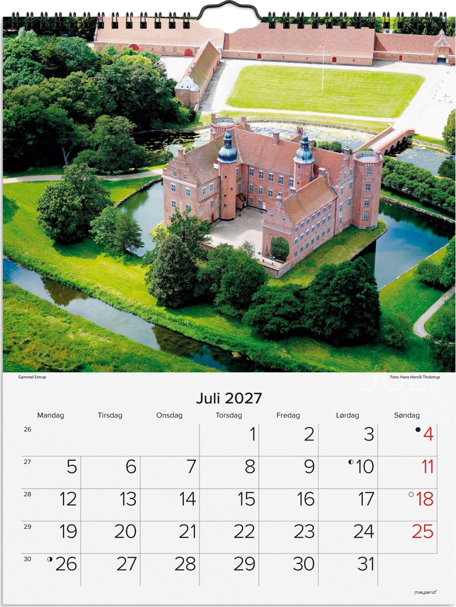 Mayland 2027 Vægkalender, danske slotte
