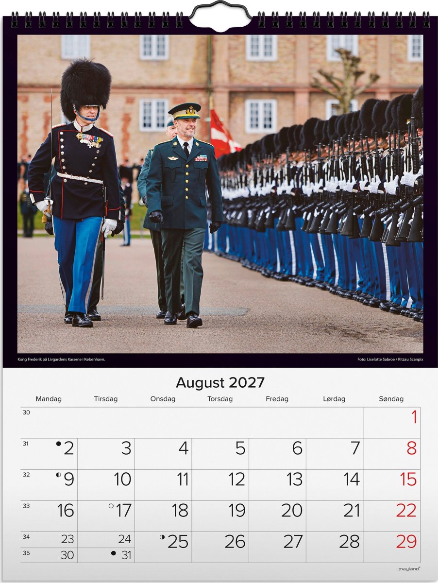 Mayland 2027 Vægkalender, kongehuset
