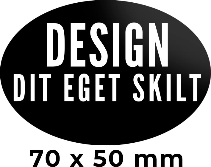 Skilt | Oval | 7 x 5 cm