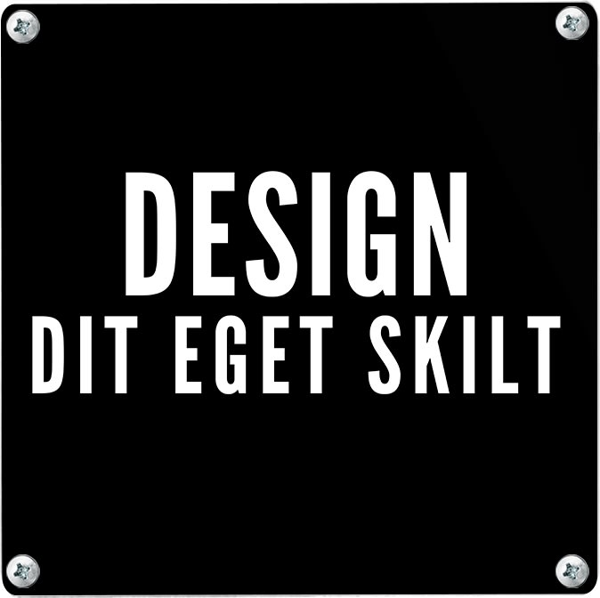 Skilt | Kvadrat | 7 x 7 cm | M. huller