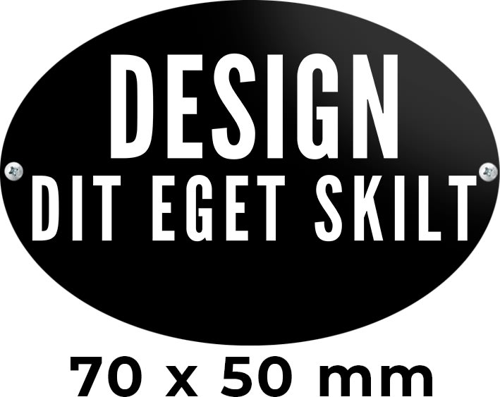 Skilt | Oval | 7 x 5 cm | M. huller