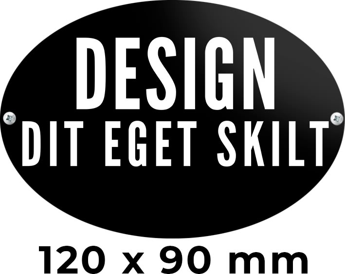 Skilt | Oval | 12 x 9 cm | M. huller