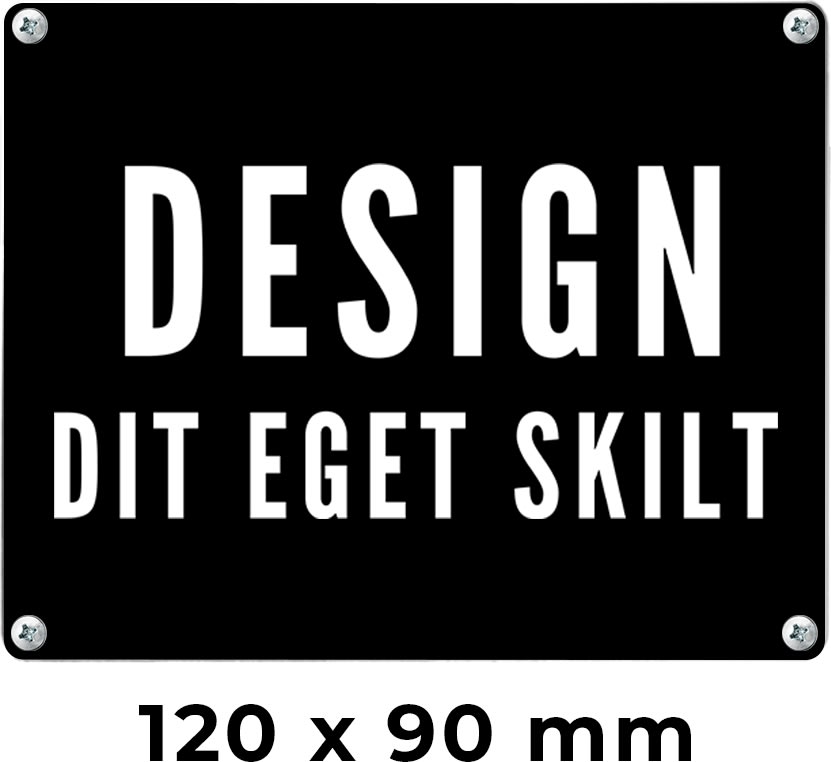Skilt | Rektangel | 12 x 9 cm | M. huller