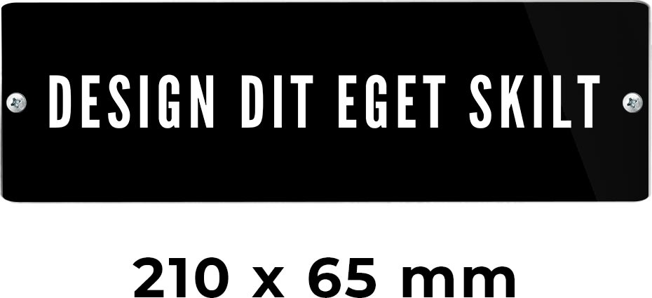 Skilt | Rektangel | 21 x 6,5 cm | M. huller