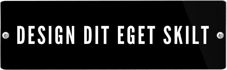 Skilt | Rektangel | 21 x 6,5 cm | M. huller