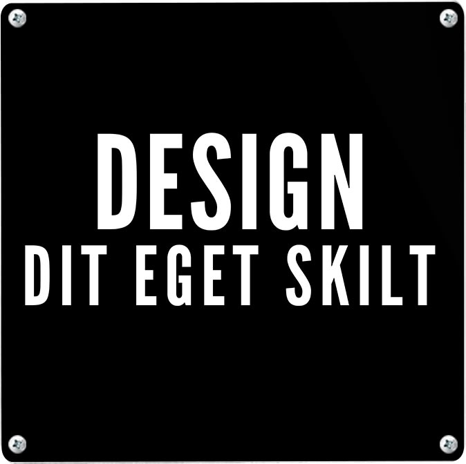 Skilt | Kvadrat | 20 x 20 cm | M. huller