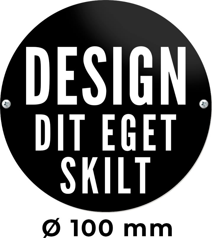 Skilt | Rund | Ø10 cm | M. huller
