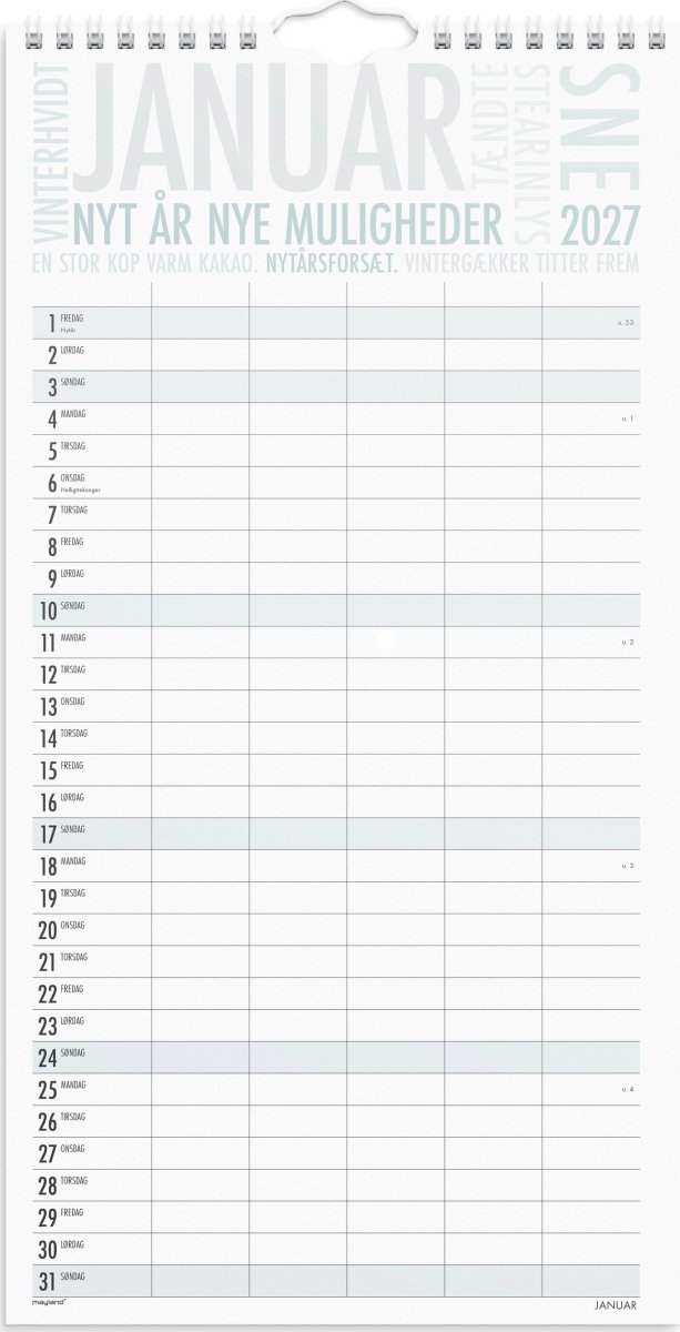 Mayland 2027 Vægkalender, TrendArt