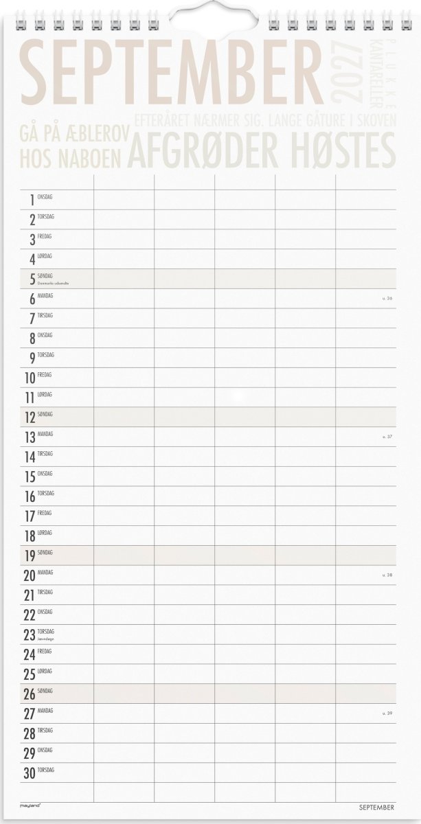 Mayland 2027 Vægkalender, TrendArt
