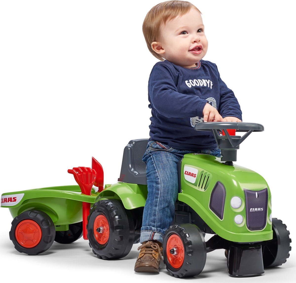 FALK Claas traktor med trailer og tilbehør