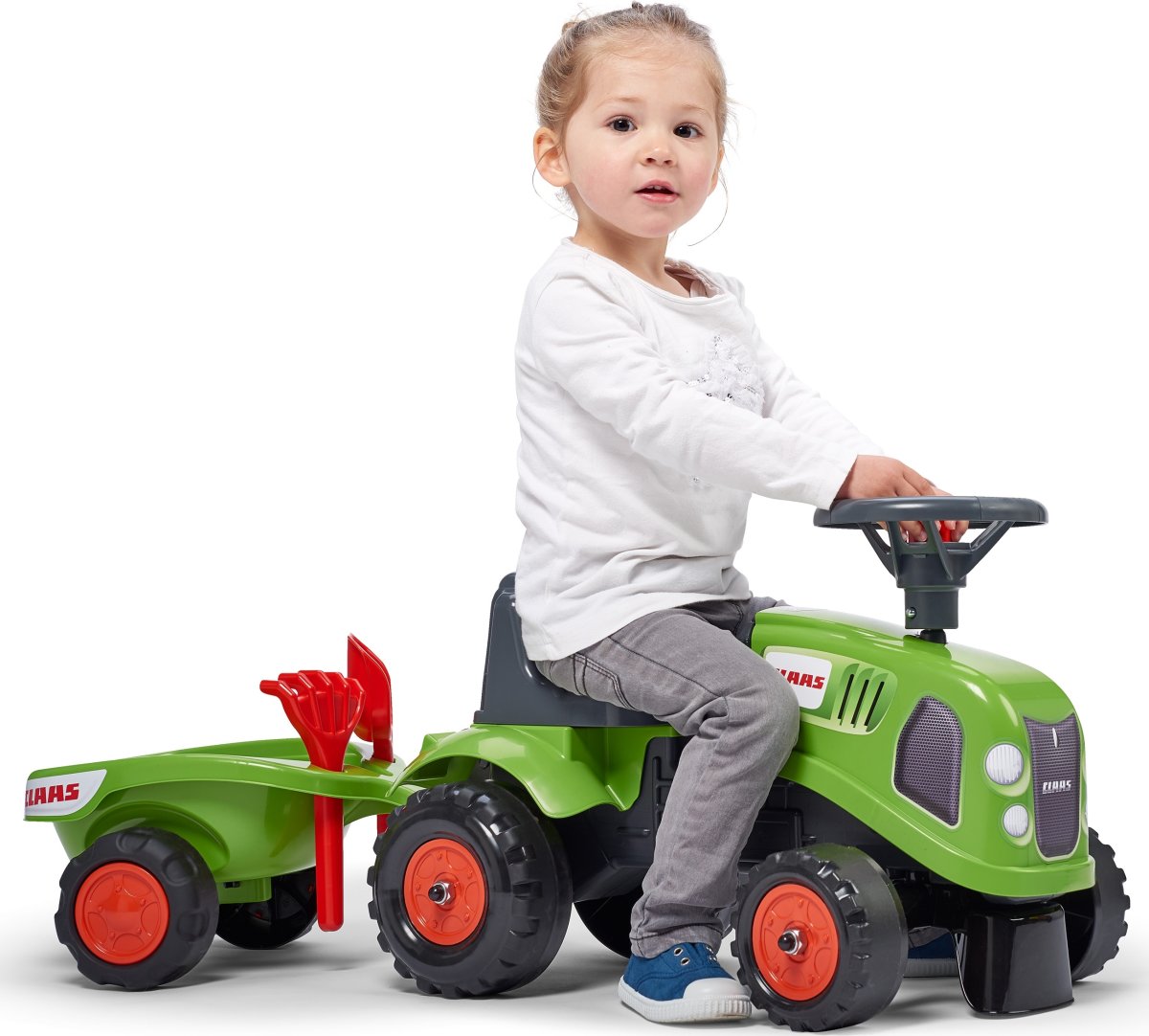 FALK Claas traktor med trailer og tilbehør