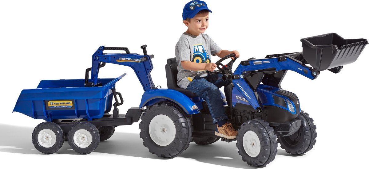 FALK New Holland rendegraver inkl. vogn med tiplad