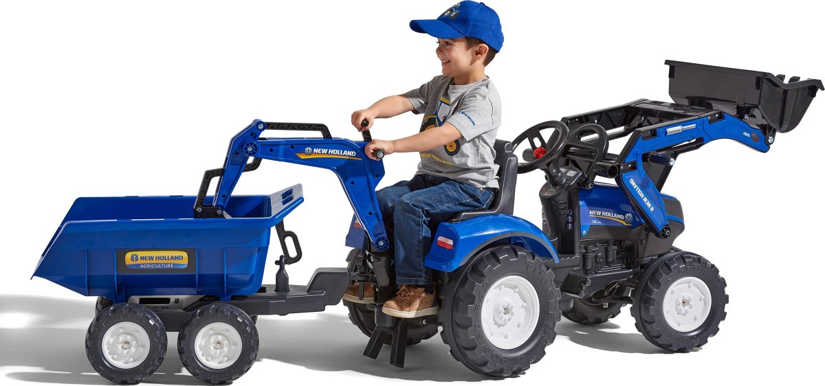 FALK New Holland rendegraver inkl. vogn med tiplad