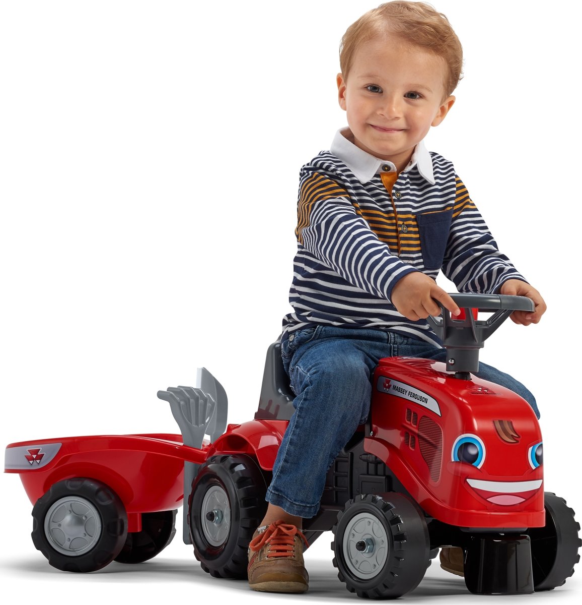 FALK Baby Massey Ferguson traktor m/trailer, rød