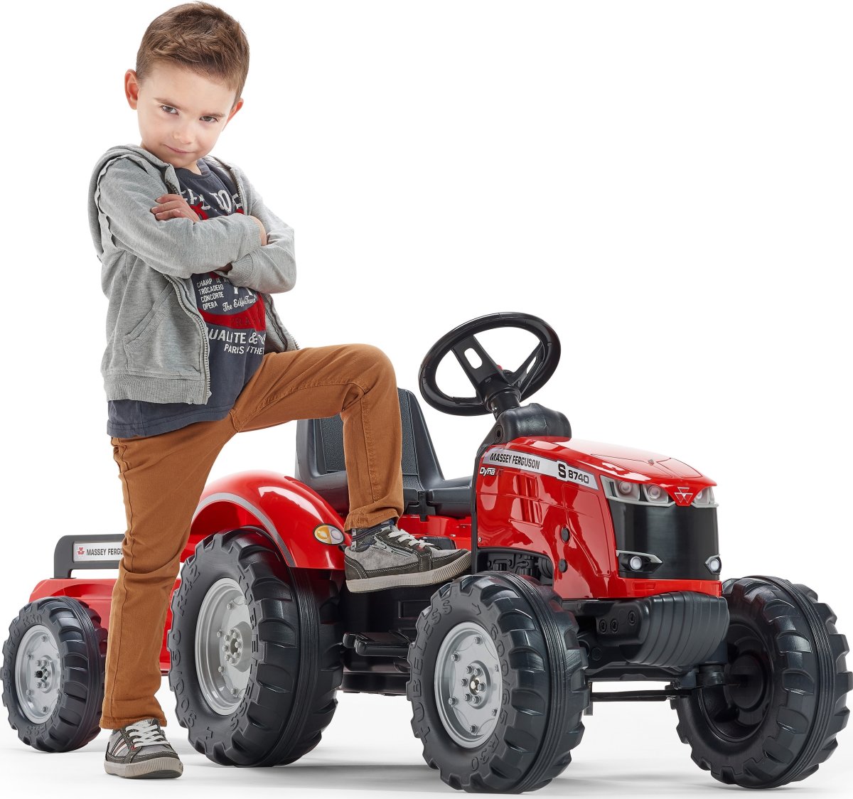 FALK Massey Ferguson traktor m/vogn, rød