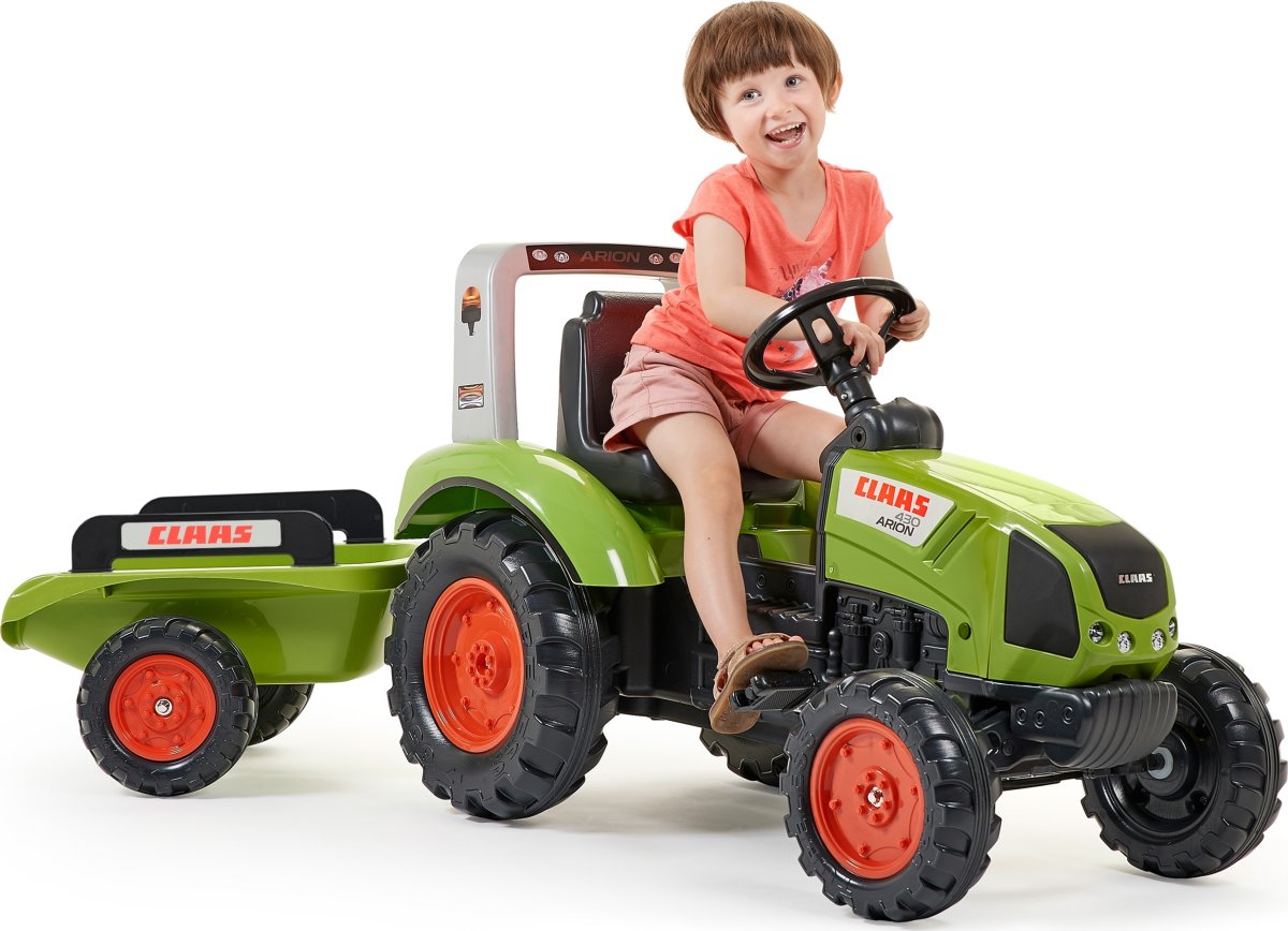 FALK Claas traktor m/vogn, grøn