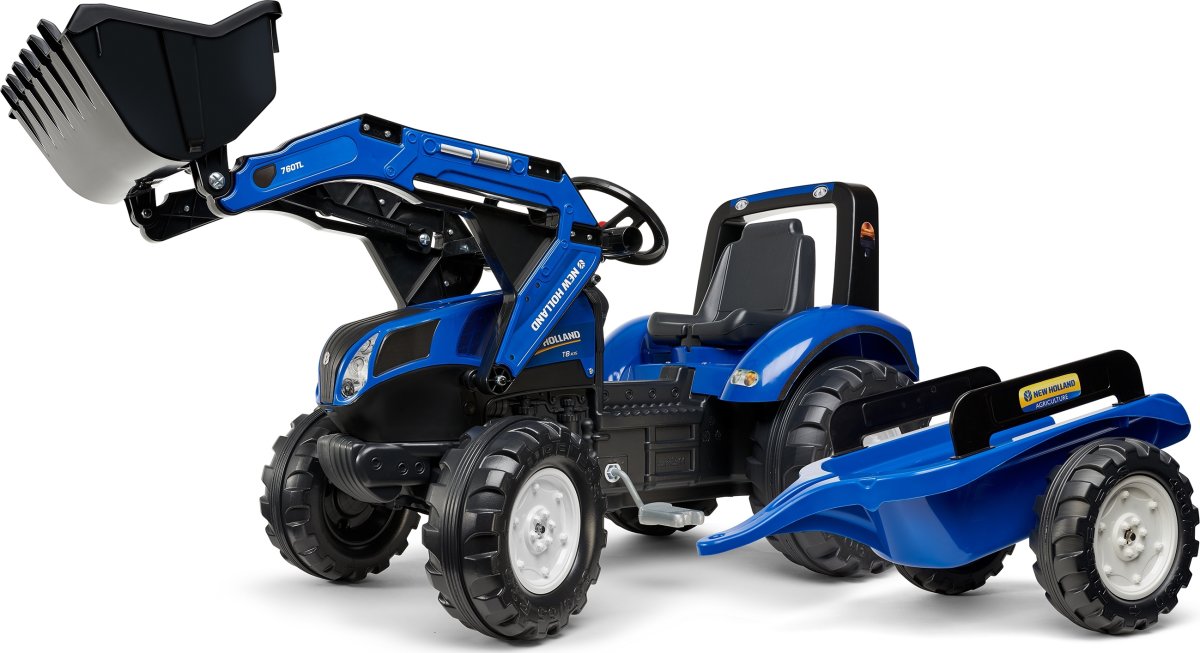 FALK New Holland frontlæsser m/vogn, blå