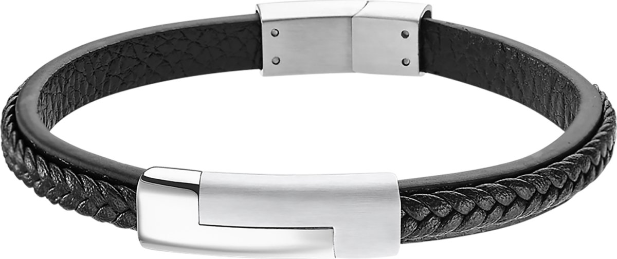 Lotus Style armbånd til mænd, læder, L19cm