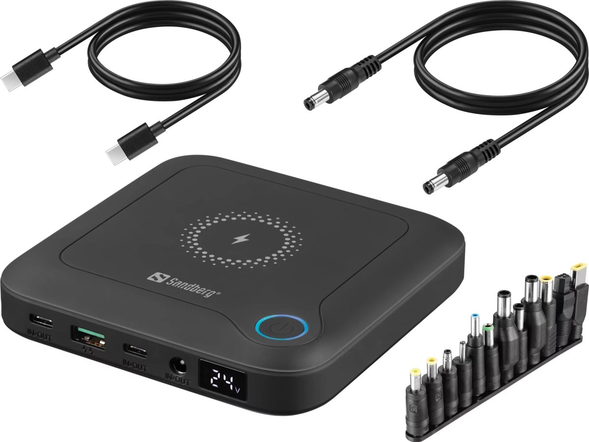 Sandberg All-in-1 Laptop Powerbank, 25000 mAh