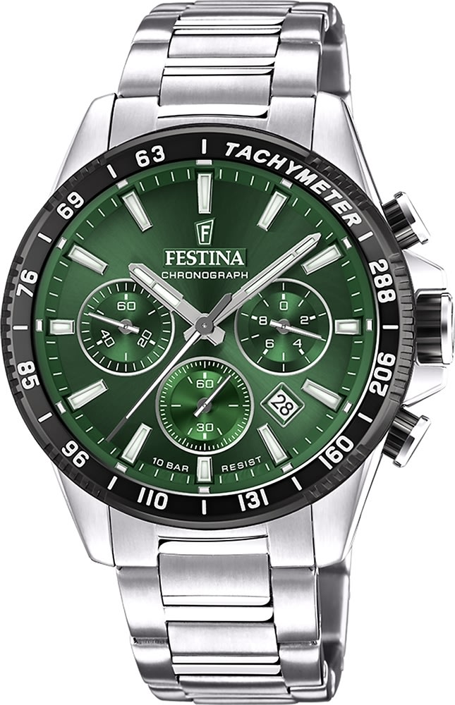 FESTINA Chronosport Herreur, grøn skive, Ø45mm