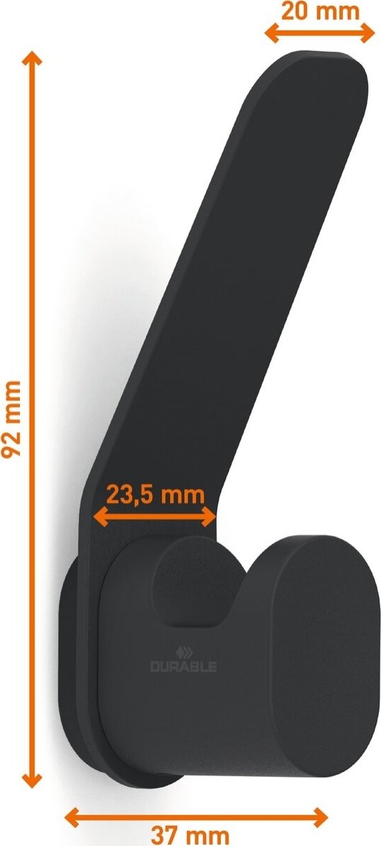 Durable Dobbeltknager, 4 stk, DURASTORE®, sort