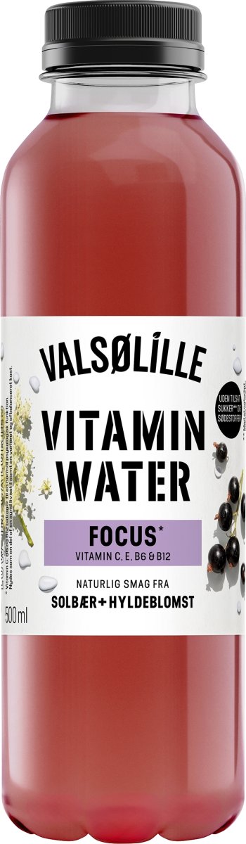 Valsølille Vitamin Water Solbær/Hyldeblomst 0,5 l