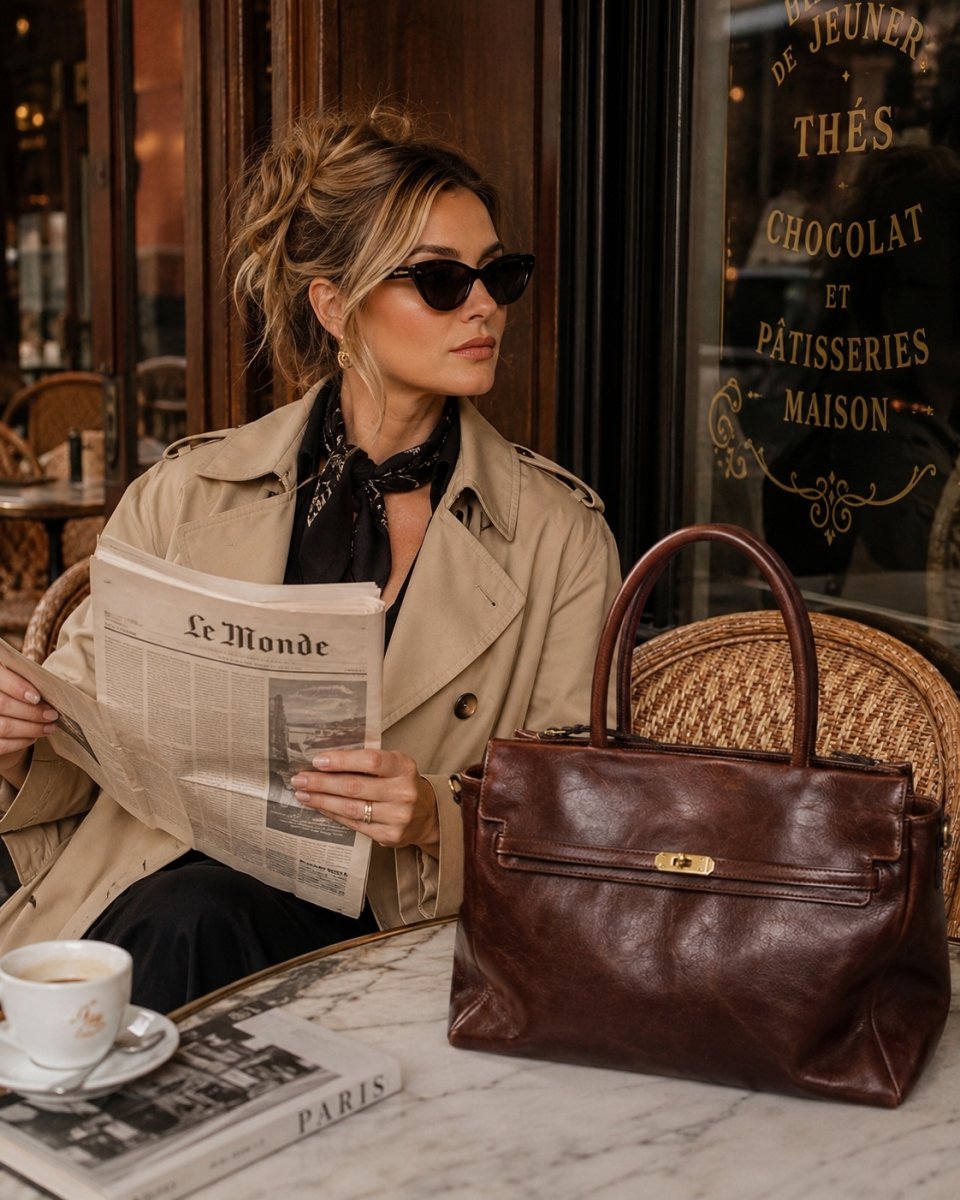 Bon Goût Cambridge Business, læder, brun