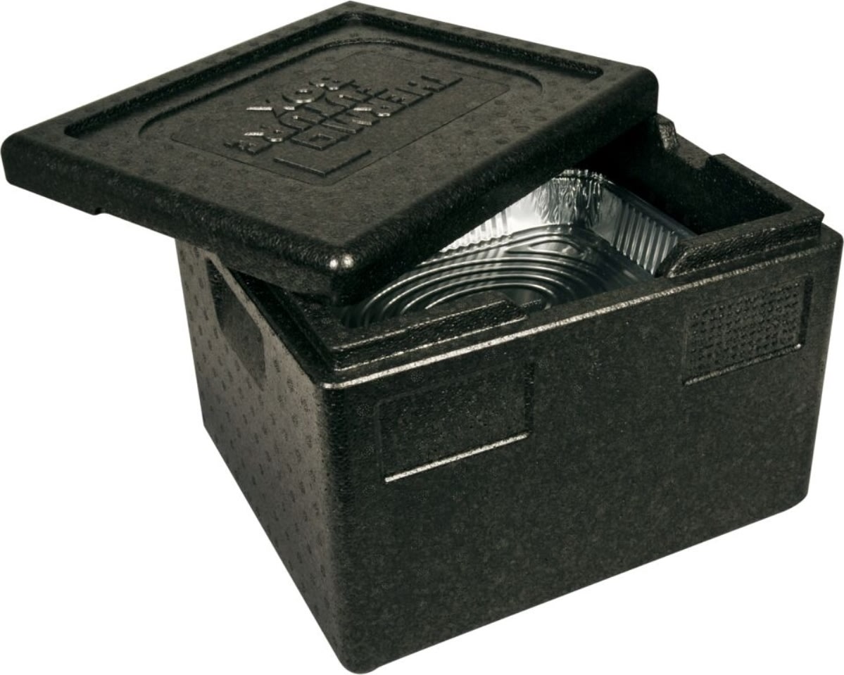 Termokasse, 39x33x28cm, 19L, 1/2 GN, EPP, sort